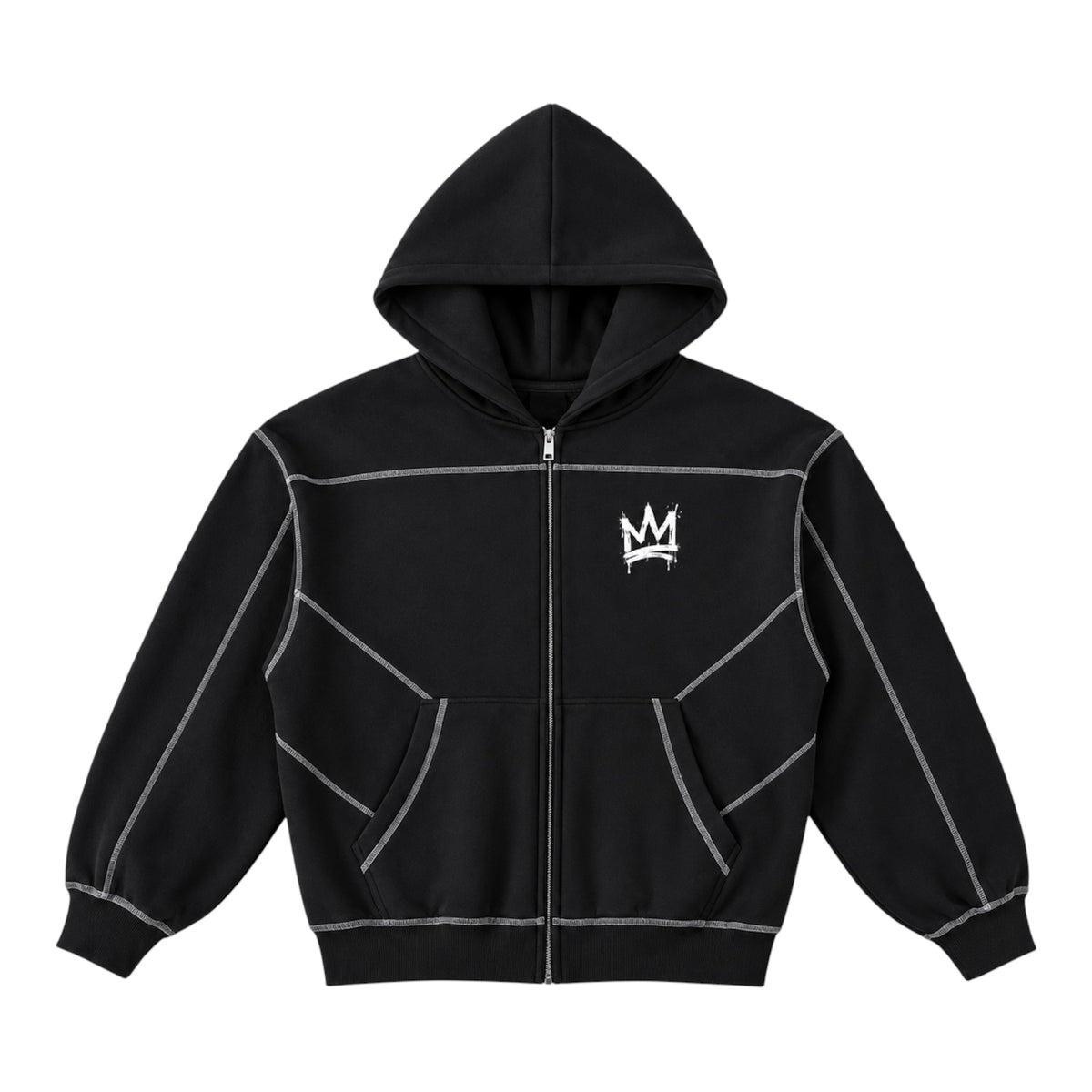 Beesmoove BlackSouth Crownback Set Boxy Zip Hoodie