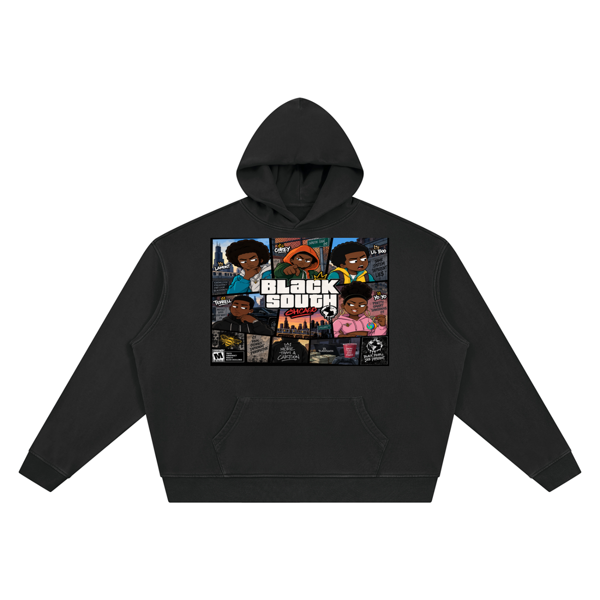 Beesmoove BlackSouth: THE CHICAGO CHAPTER HOODIE Boxy Hoodie