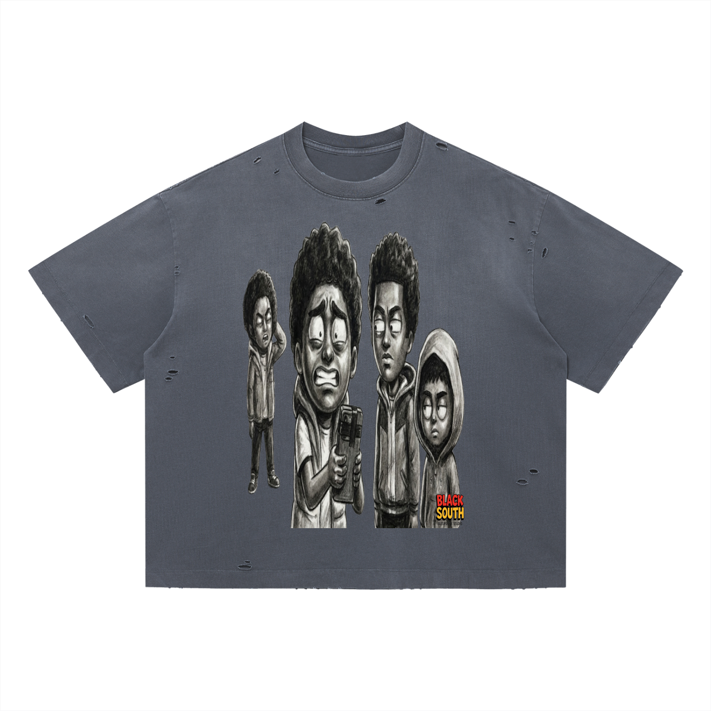 BEESMOOVE BLACKSOUTH: Raw Edition Boxy Oversized T-Shirt
