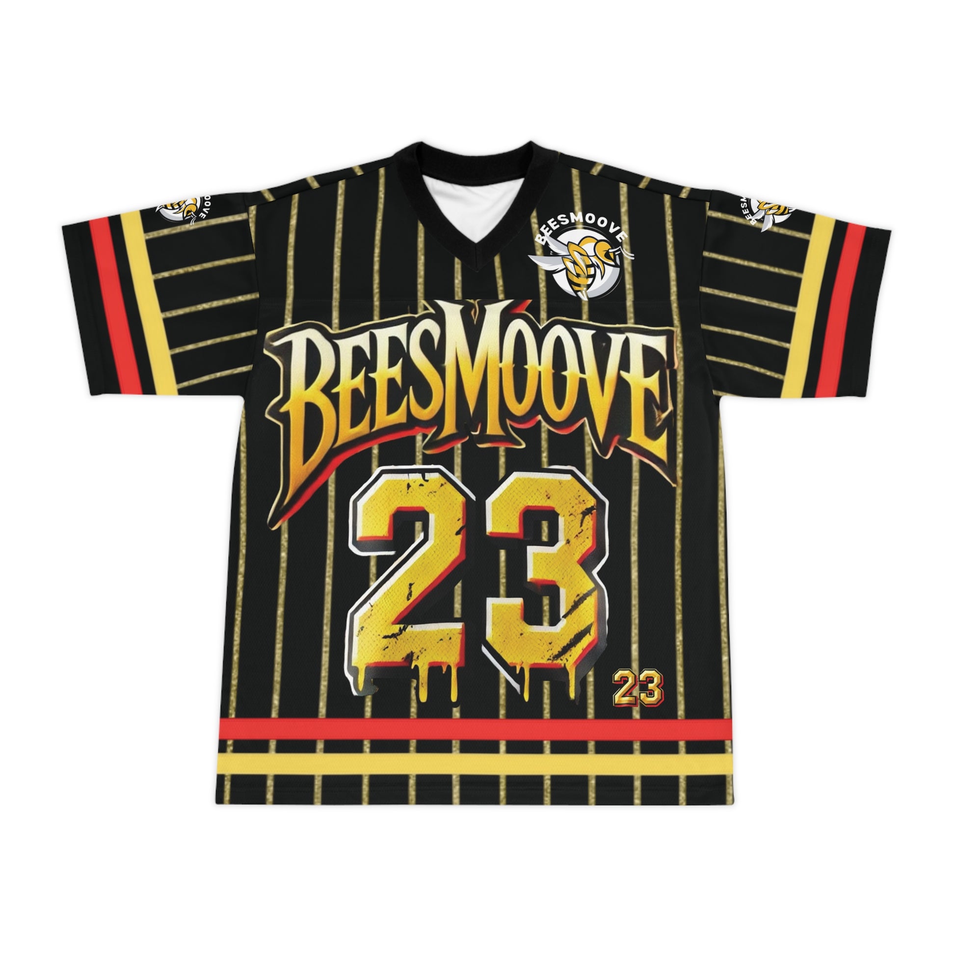 Beesmoove 23 BEES Unisex Football Jersey (AOP) - Beesmoove 64.98 Beesmoove 4XL-Black-collar