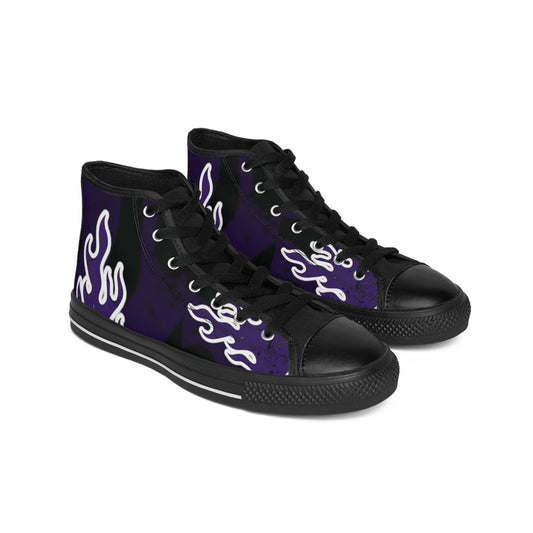 Beesmoove purple flame Men's Classic Sneakers - Beesmoove Printify Shoes 80.00 US-14-Black-sole Beesmoove