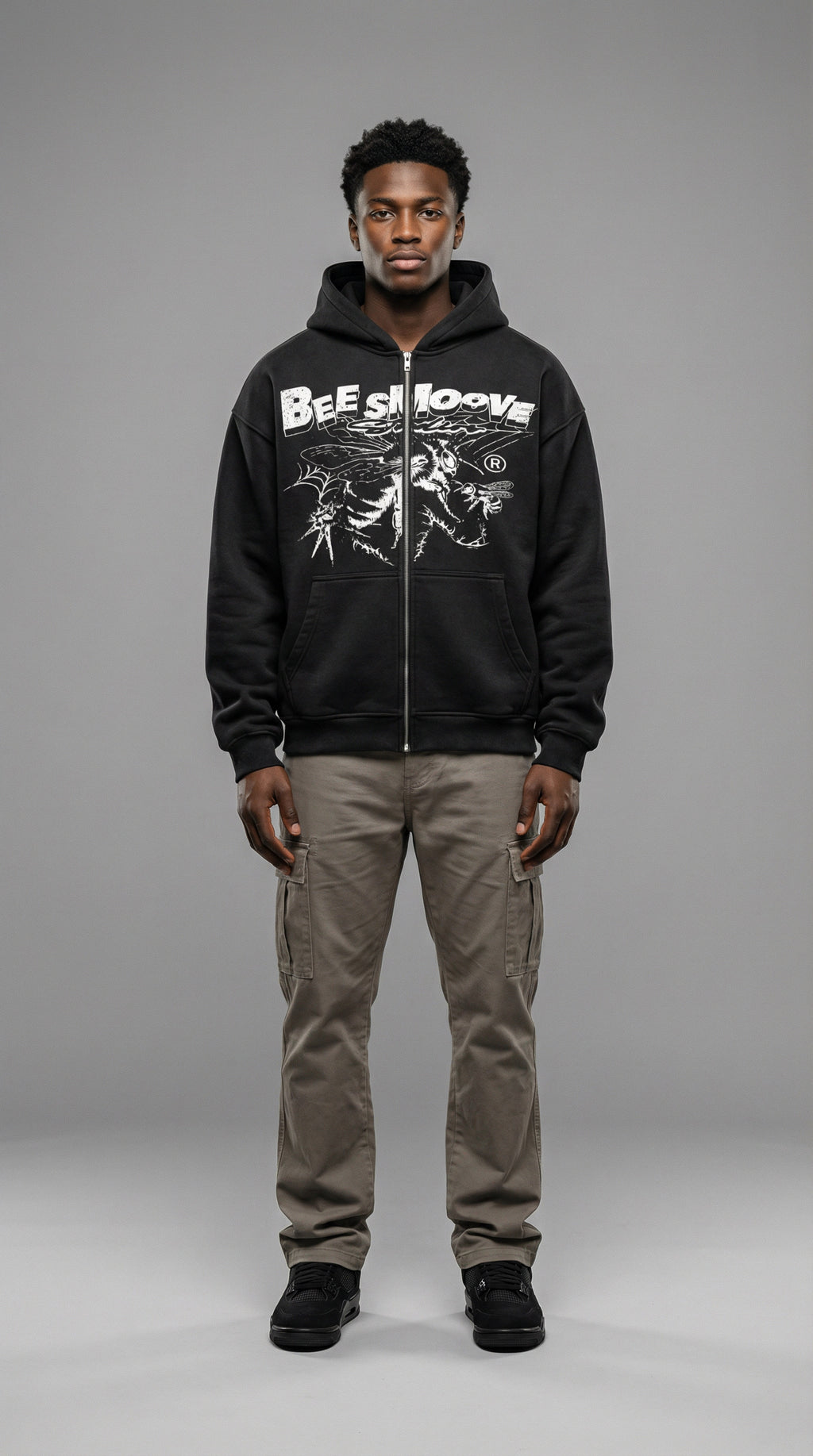 BEESMOOVE B-Squadron: Black Ops Elite Edition Two-way Zipper Boxy Hoodie