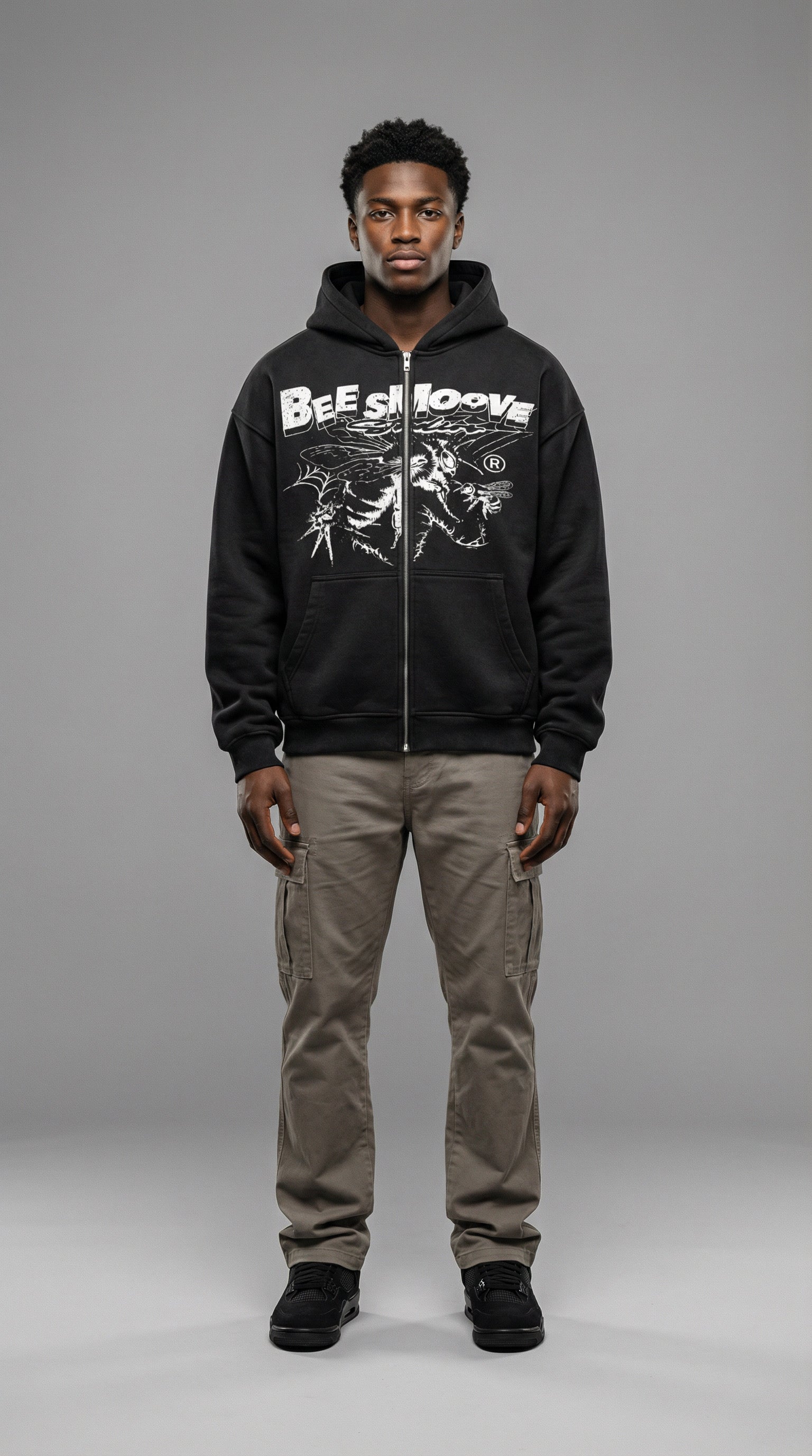 BEESMOOVE B-Squadron: Black Ops Elite Edition Two-way Zipper Boxy Hoodie