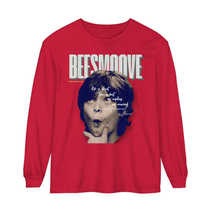 Beesmoove Moments Unreplayed Garment-dyed Long Sleeve T-Shirt - Beesmoove 40.92 Beesmoove Red-3XL