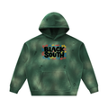 BEESMOOVE BlackSouth Sunfade Frayed Fleece Hoodie