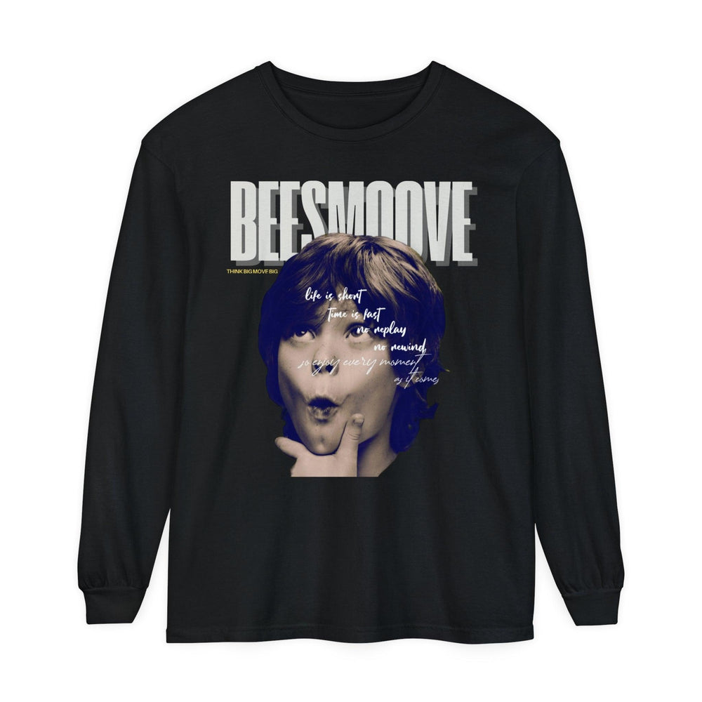 Beesmoove Moments Unreplayed Garment-dyed Long Sleeve T-Shirt - Beesmoove 