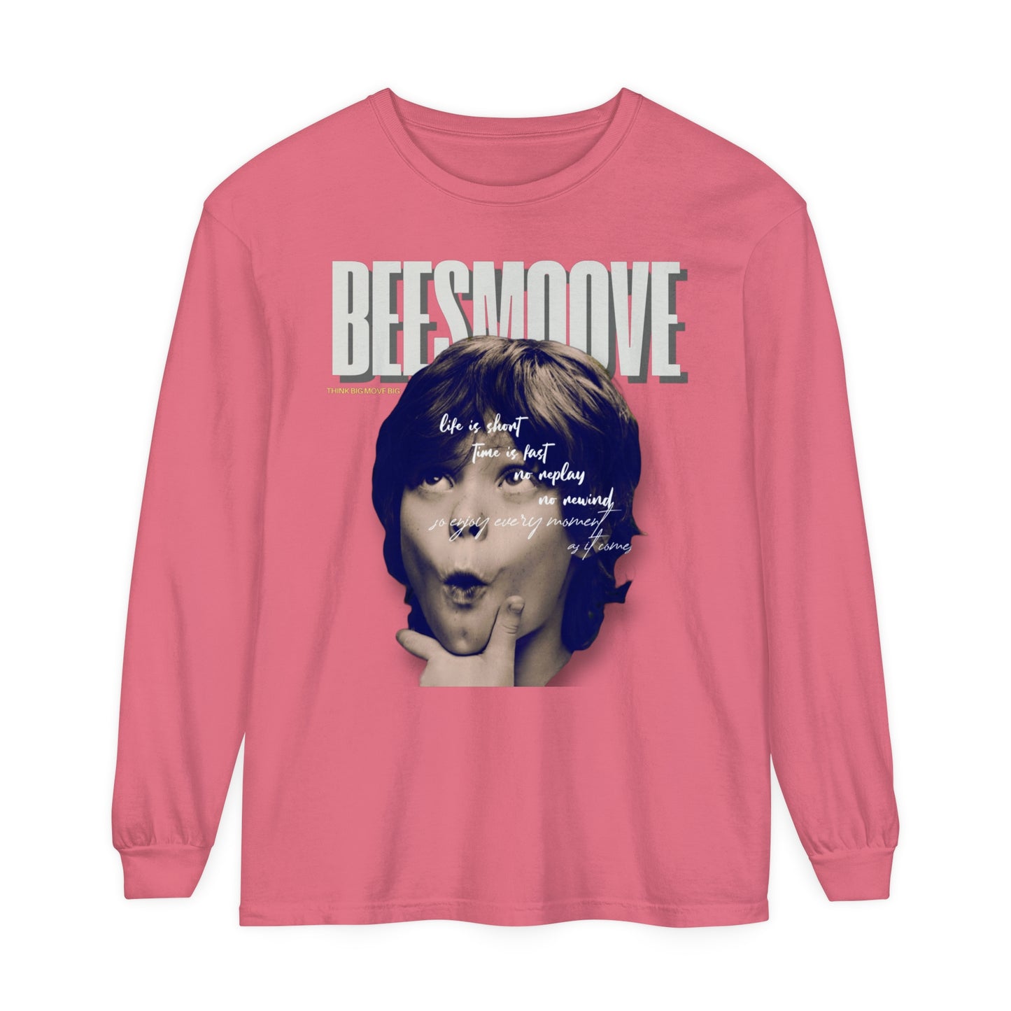 Beesmoove Moments Unreplayed Garment-dyed Long Sleeve T-Shirt - Beesmoove 40.92 Beesmoove Watermelon-XL