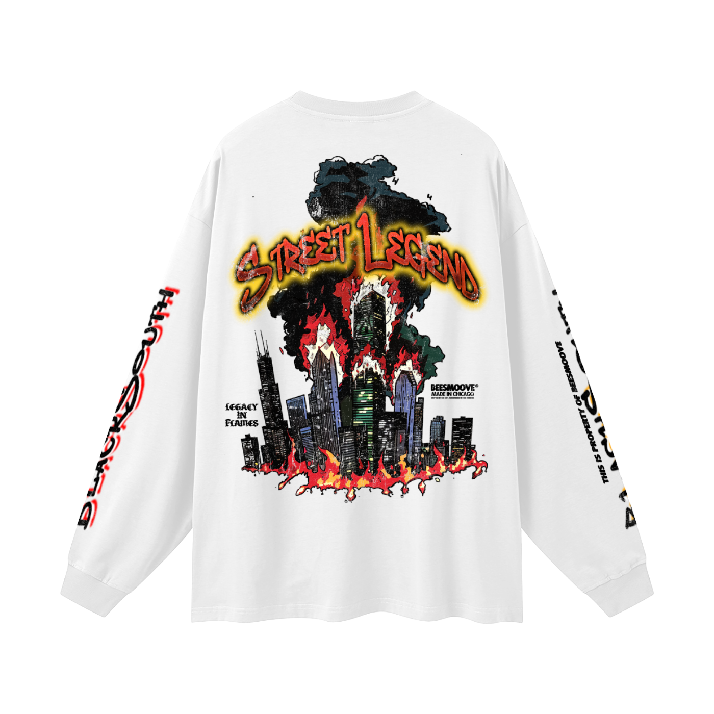 BEESMOOVE Lil Boo Chicago Streetwear Long Sleeve T-Shirt -Blacksouth Collection