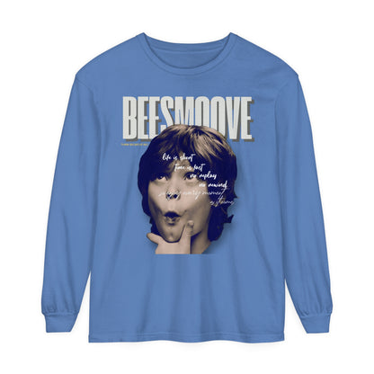 Beesmoove Moments Unreplayed Garment-dyed Long Sleeve T-Shirt - Beesmoove 40.92 Beesmoove Flo-Blue-3XL