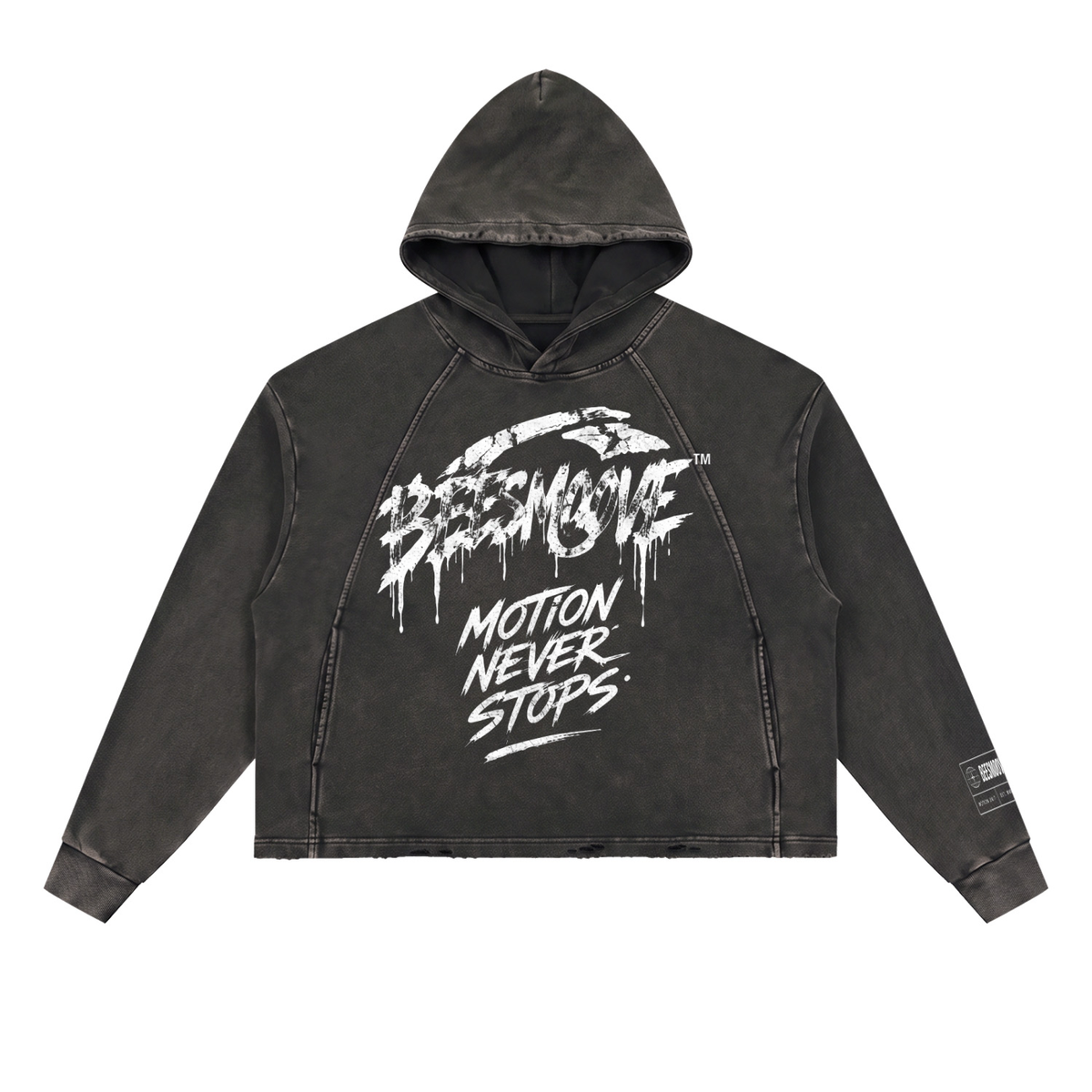 Vintage Washed Frayed-Hem Hoodie