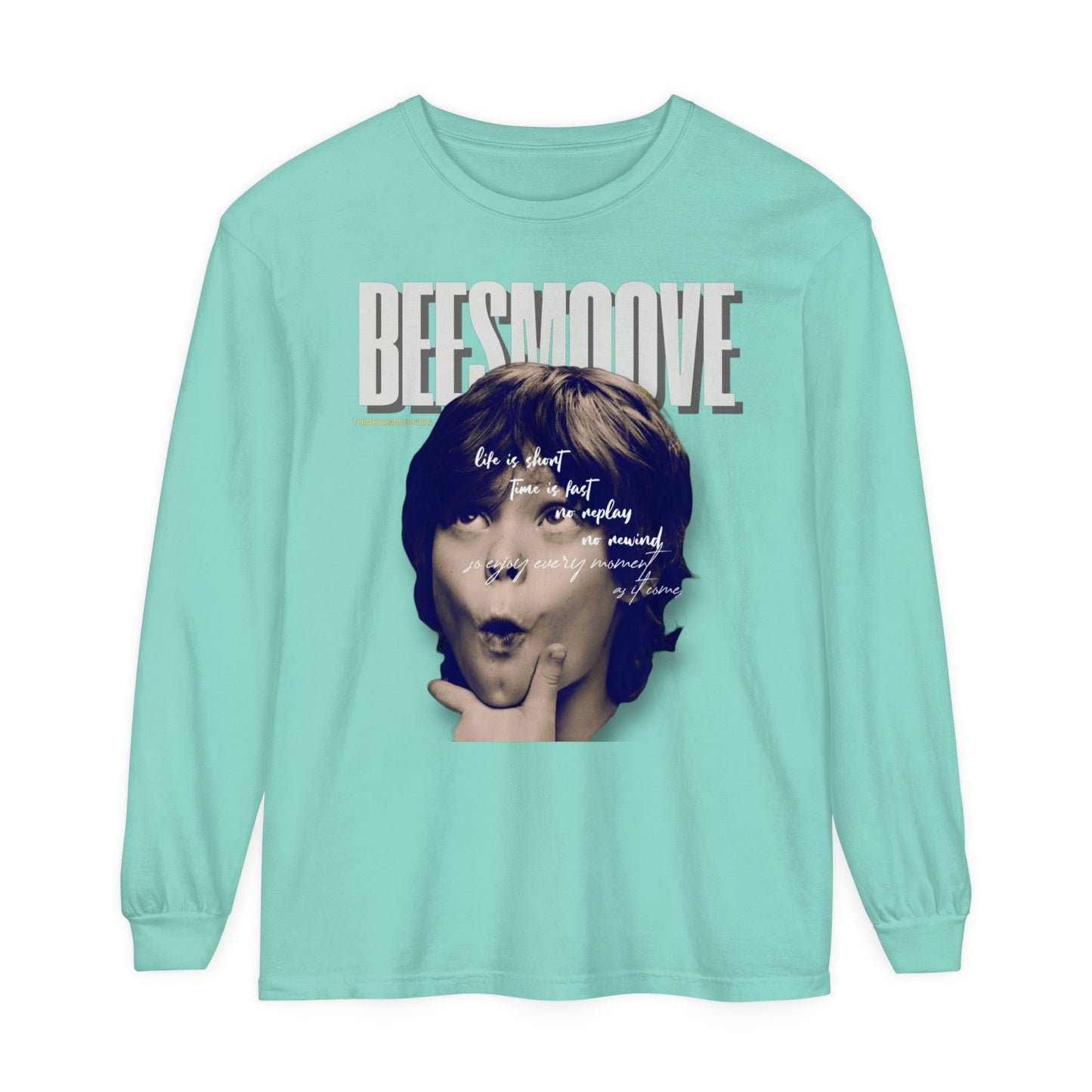 Beesmoove Moments Unreplayed Garment-dyed Long Sleeve T-Shirt - Beesmoove 40.92 Beesmoove Island-Reef-3XL