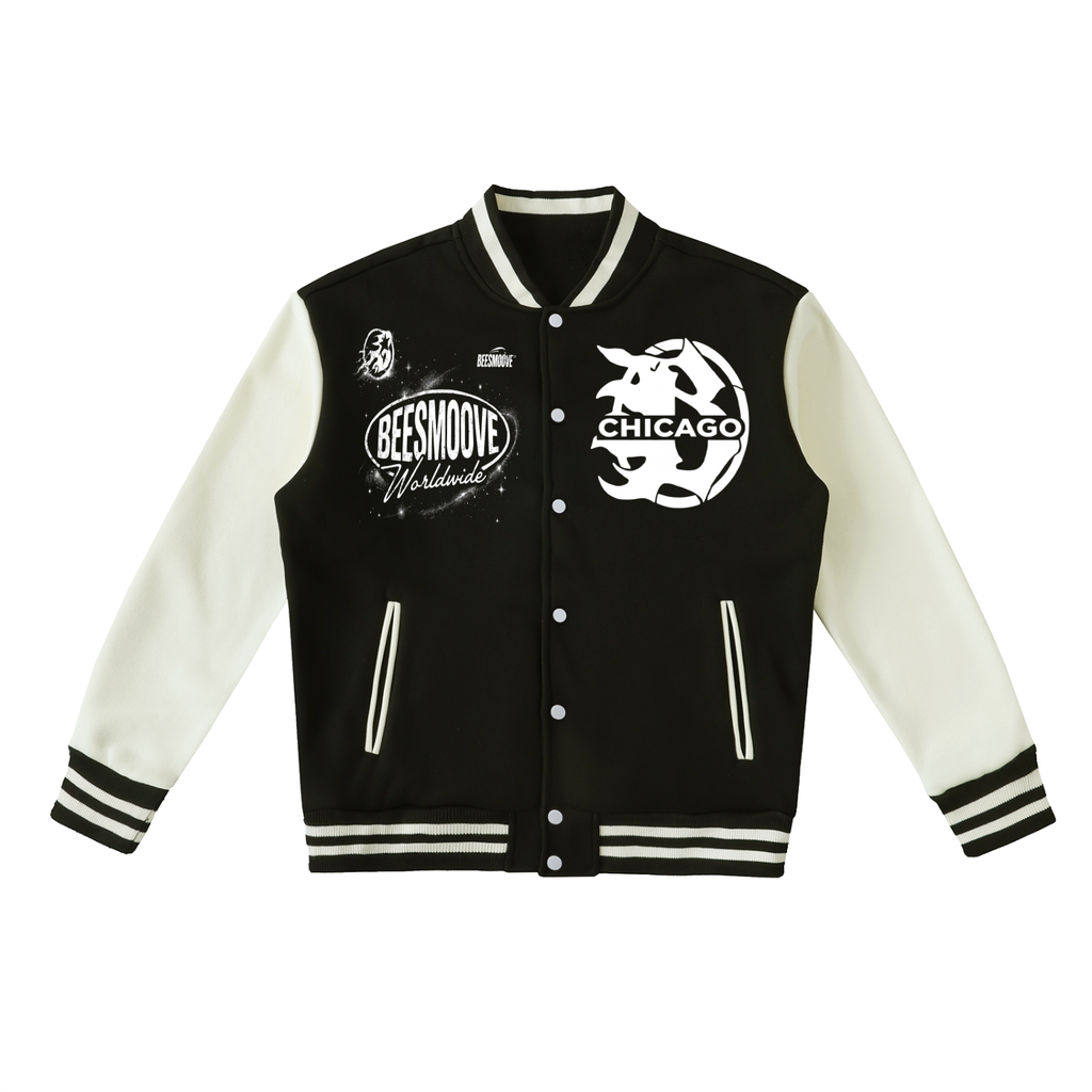 Beesmoove Two-Tone Fleeced Varsity Jacket
