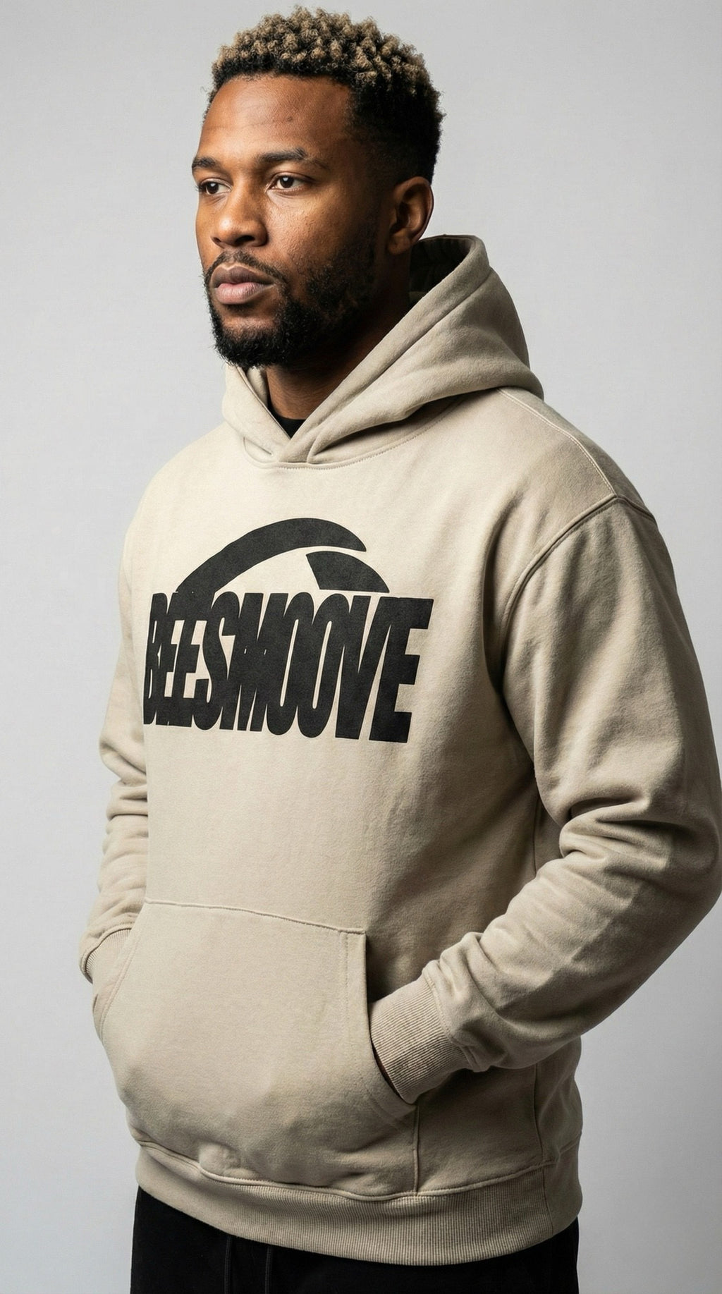 BEESMOOVE Motion unit BLK Essential Heavyweight Hoodie