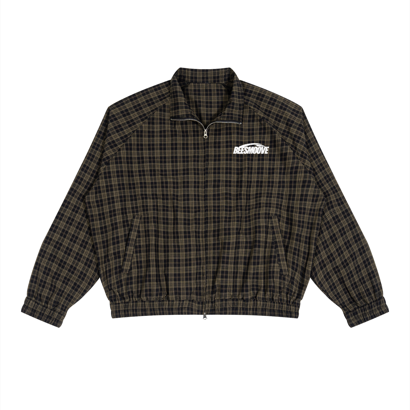 BEESMOOVE Plaid Full-Zip Track Jacket
