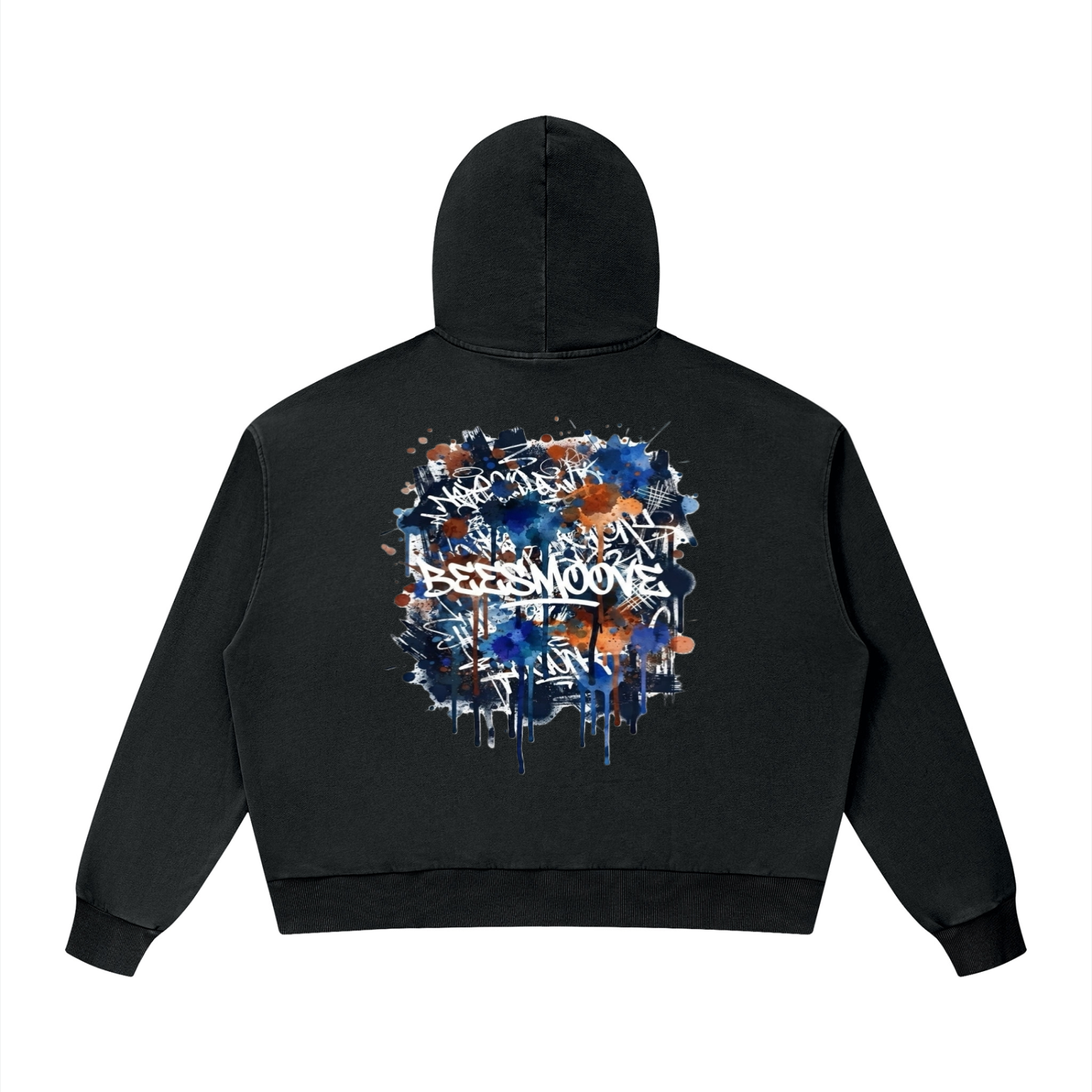 BEESMOOVE BlackSouth art of war Mineral Wash Boxy Hoodie