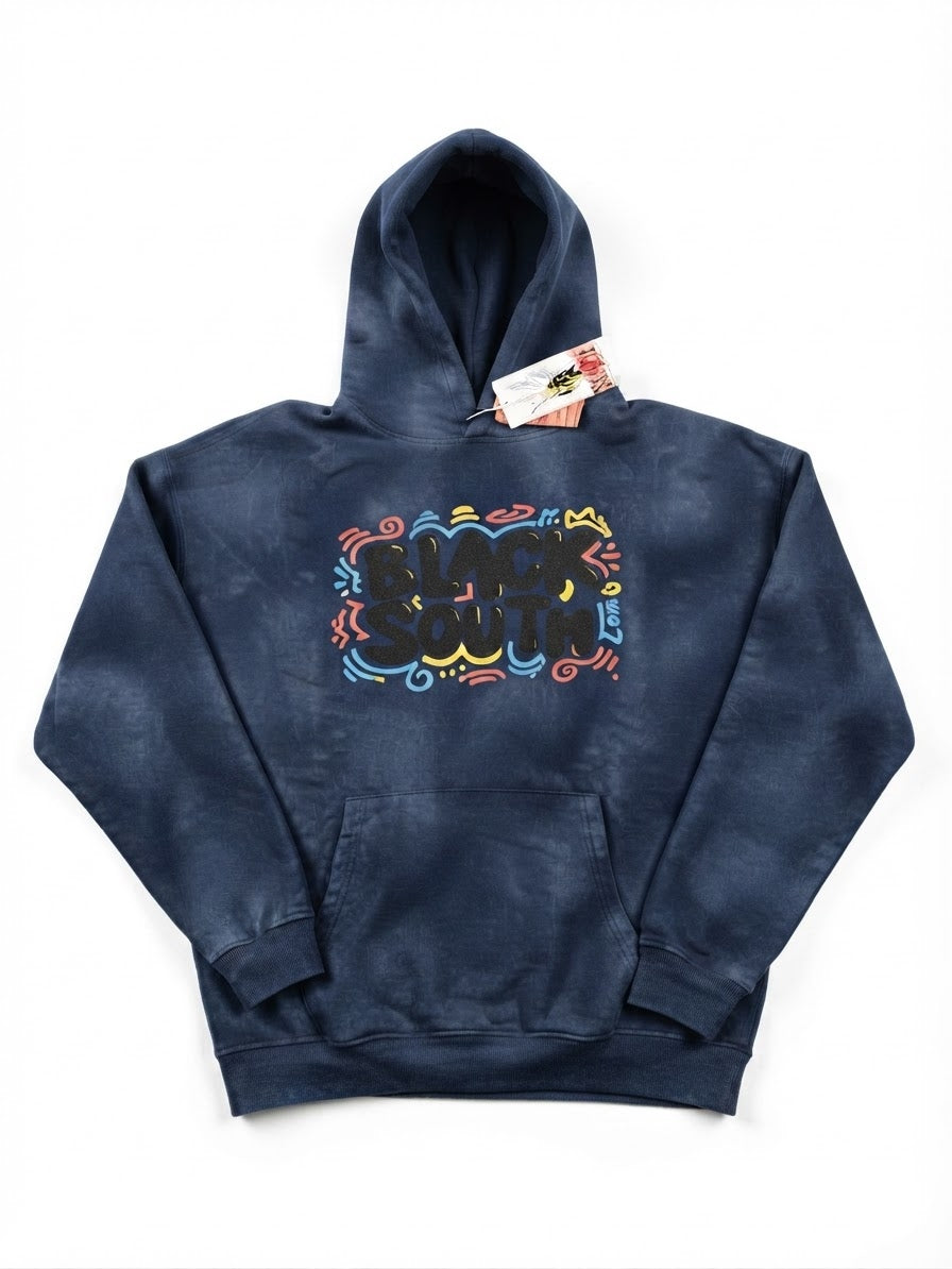 Beesmoove Blacksouth Sunfade Frayed Fleece Hoodie