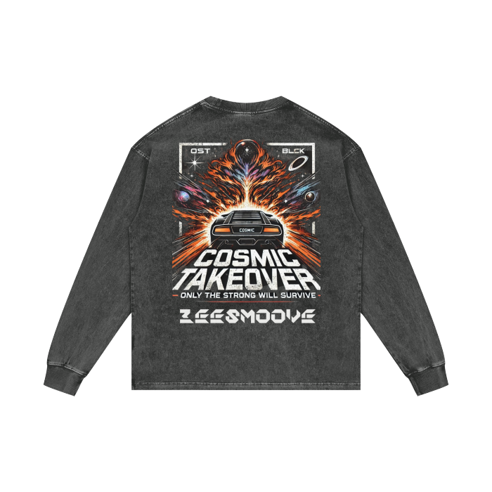 Beesmoove MMXXIV Acid Wash Oversize Long Sleeve T-Shirt - 250 GSM - Beesmoove  Beesmoove  58.98