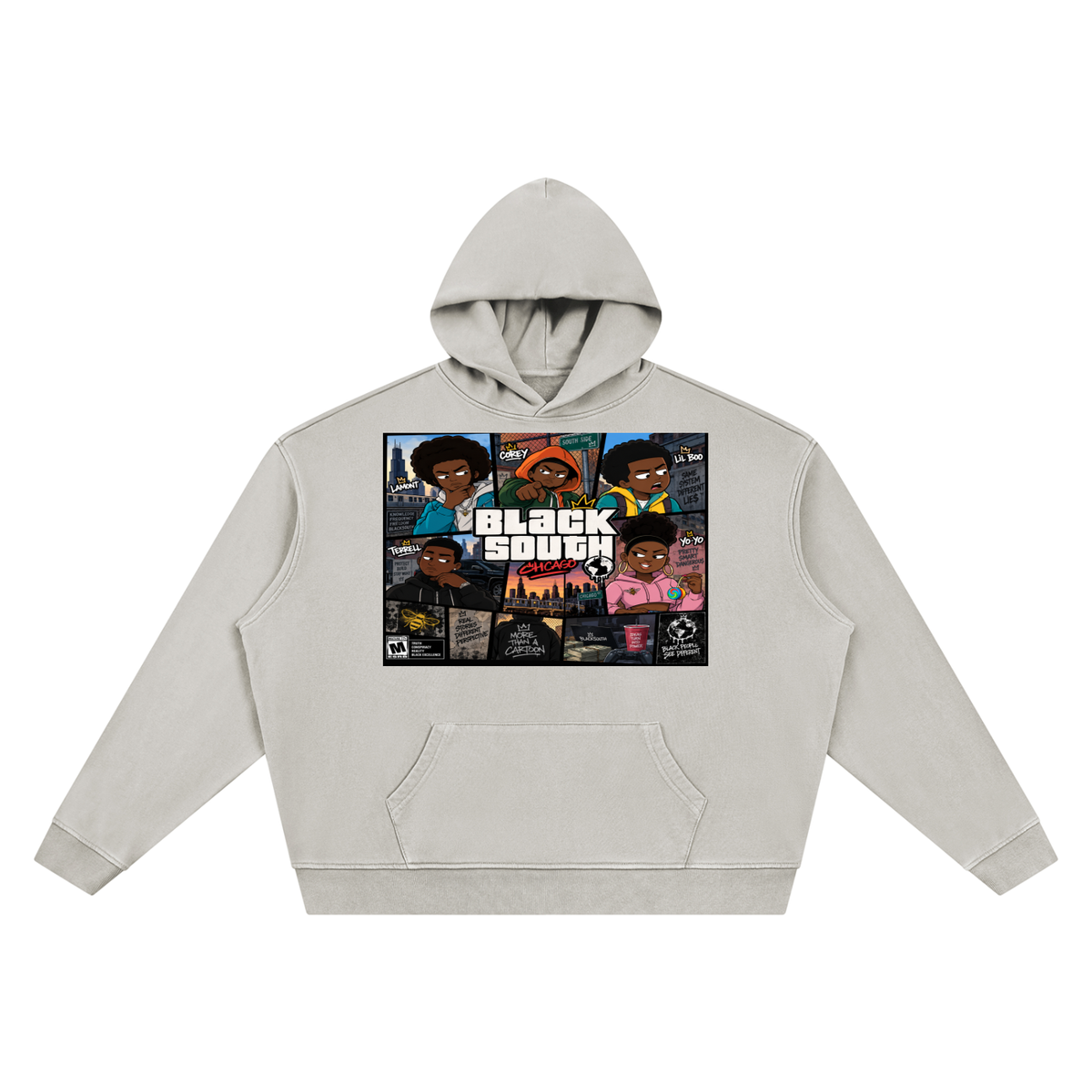 Beesmoove BlackSouth: THE CHICAGO CHAPTER HOODIE Boxy Hoodie