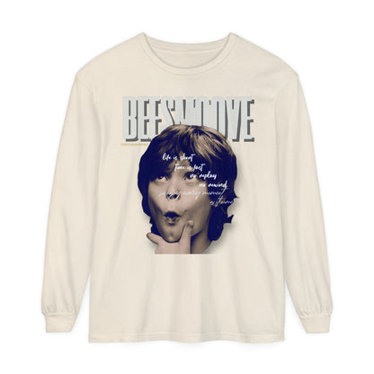 Beesmoove Moments Unreplayed Garment-dyed Long Sleeve T-Shirt - Beesmoove 40.92 Beesmoove Ivory-3XL