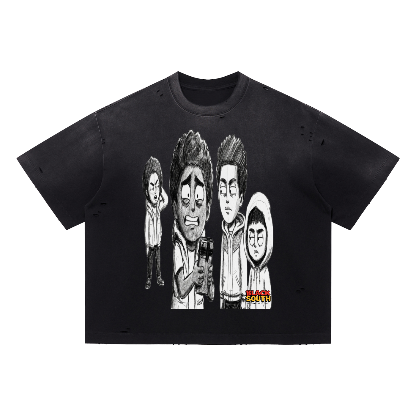 BEESMOOVE BLACKSOUTH: Raw Edition Boxy Oversized T-Shirt