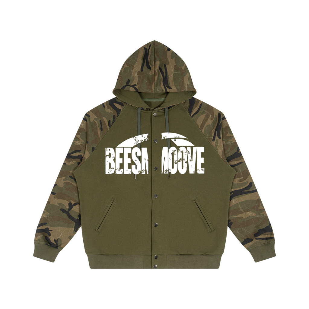 Beesmoove Camo-Splice Raglan Zip Hoodie