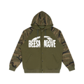 Beesmoove Camo-Splice Raglan Zip Hoodie