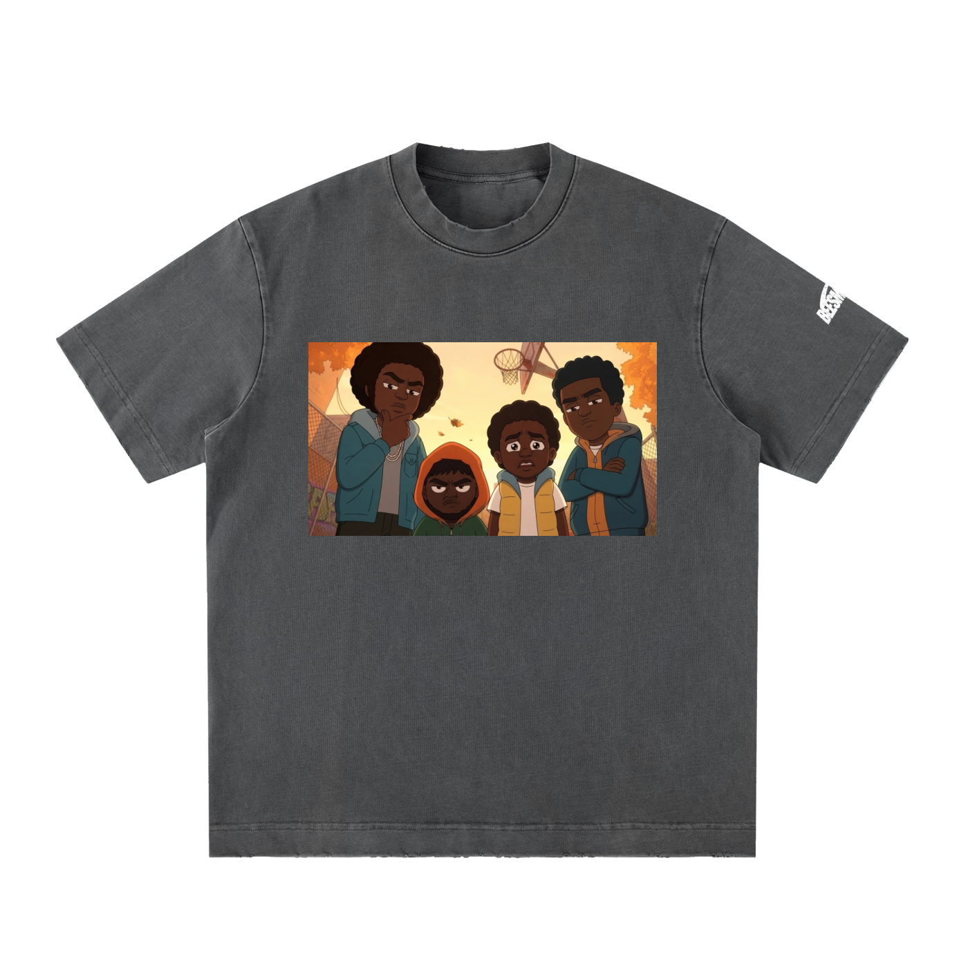 Beesmoove Blacksouth The squad Vintage Washed Frayed T-Shirt