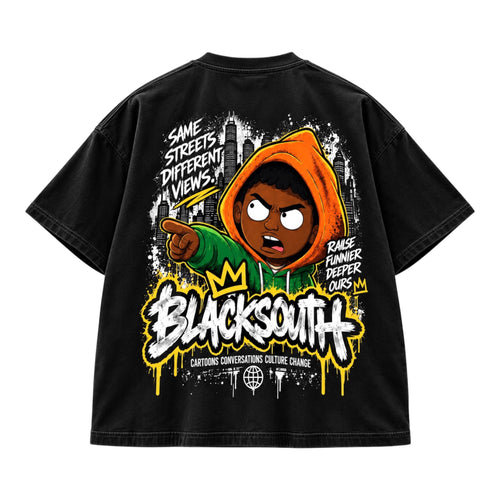 Beesmoove Blacksouth Same Streets, Different Views Boxy Oversized Tee