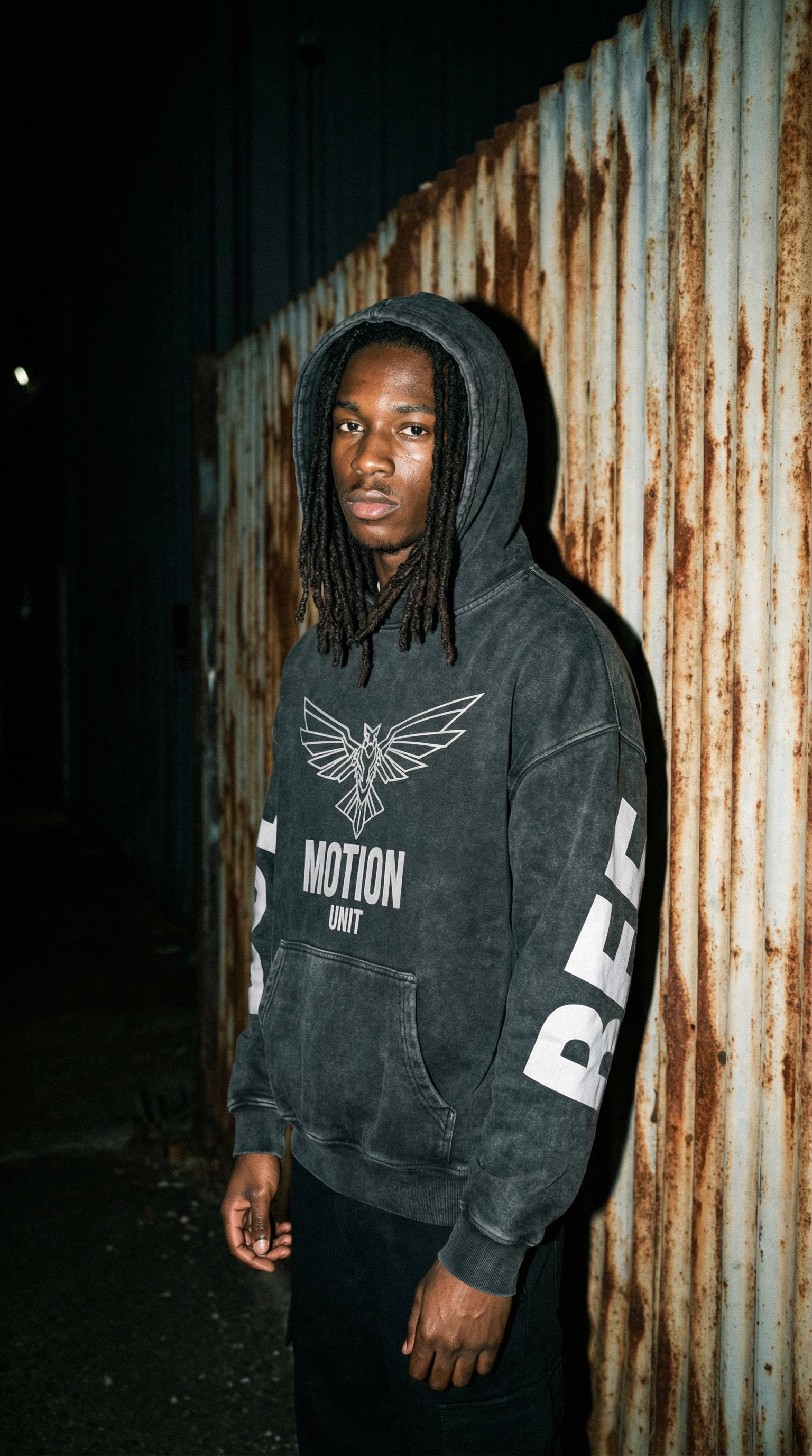 BEESMOOVE Motion Unit: Sky Division Washed Loose Cotton Hoodie