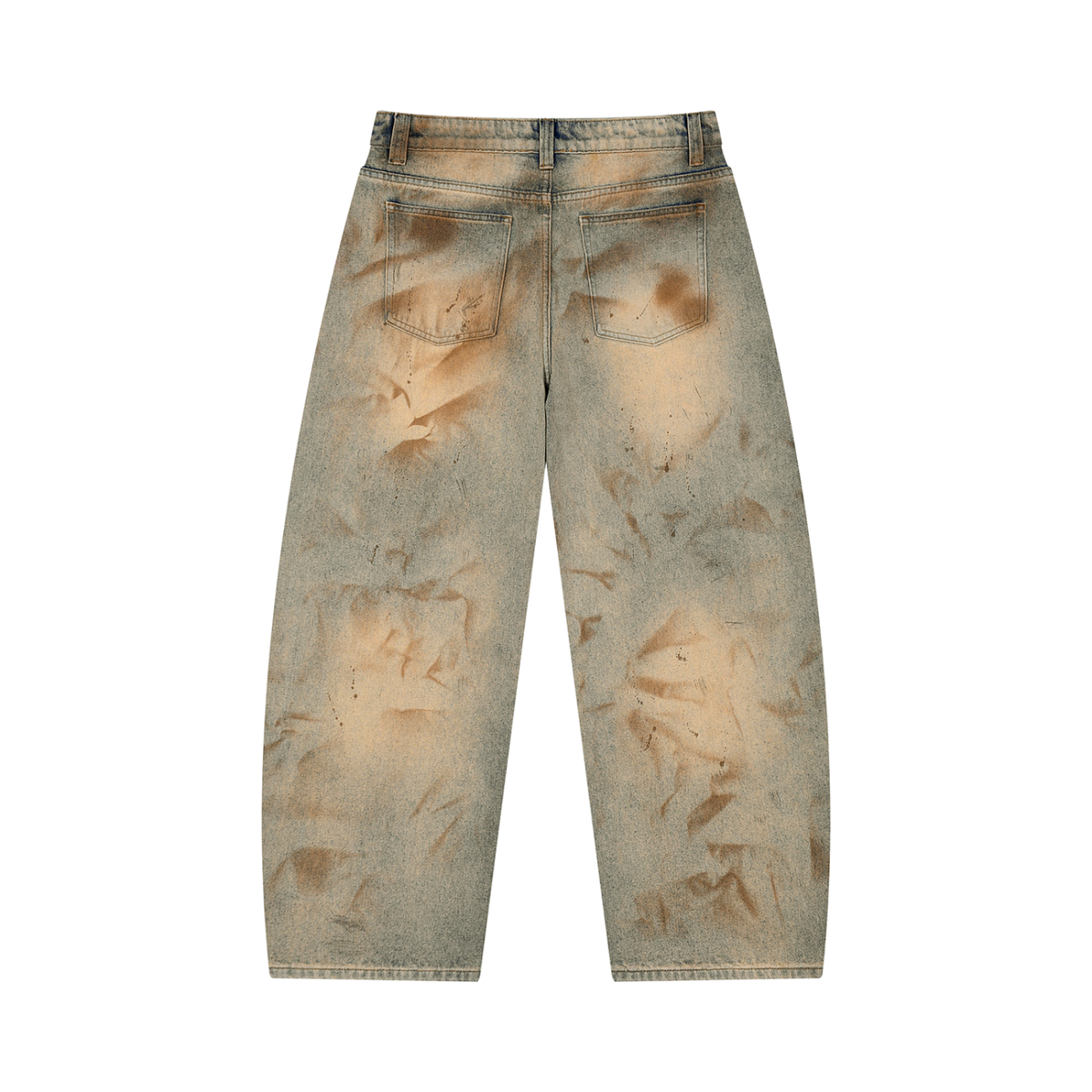 Beesmoove Men’s Vintage Wash Barrel Leg Jeans