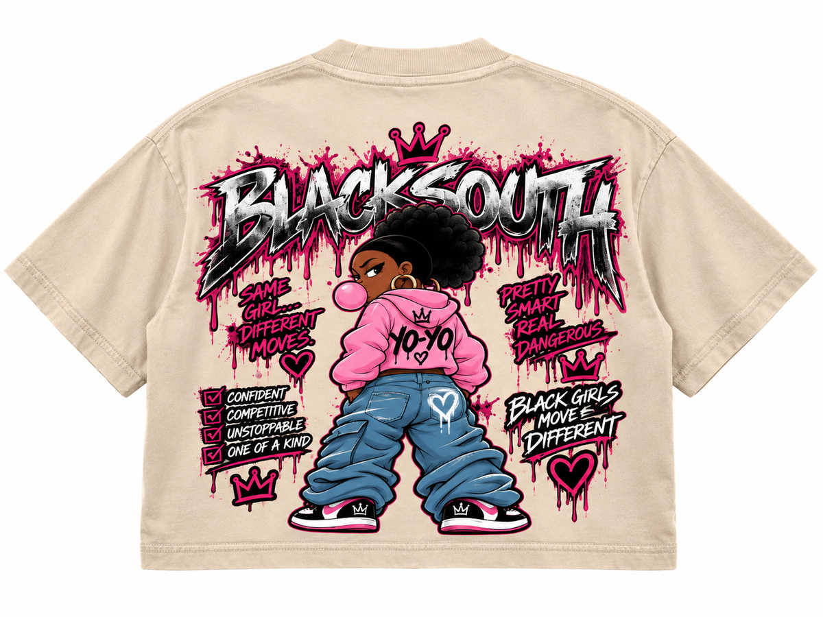 BEESMOOVE × BlackSouth Yo-Yo Back Graphic Crop Tee
