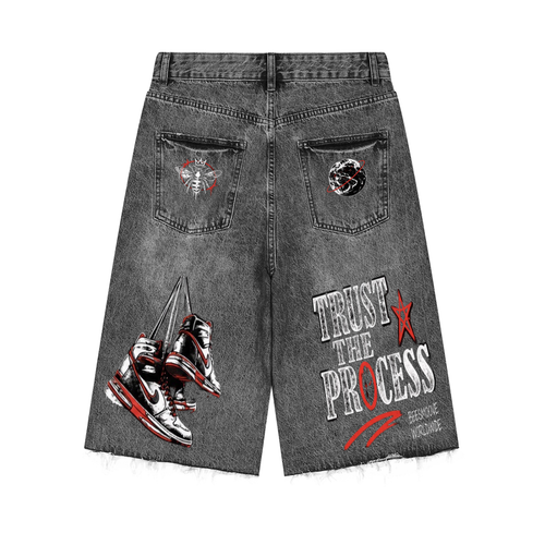 Beesmoove protect your energy Wide Leg Denim Shorts