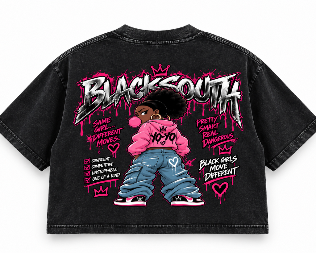 BEESMOOVE × BlackSouth Yo-Yo Back Graphic Crop Tee