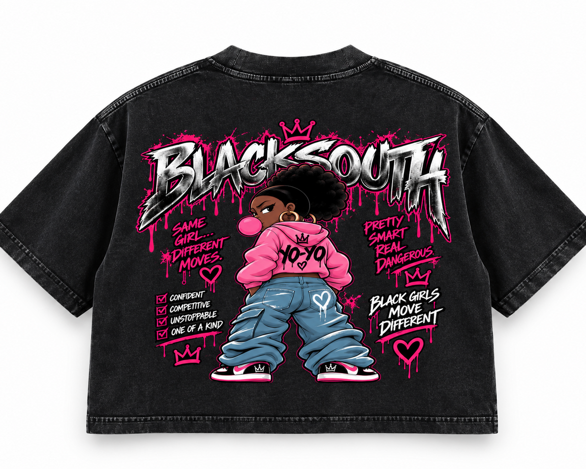 BEESMOOVE × BlackSouth Yo-Yo Back Graphic Crop Tee