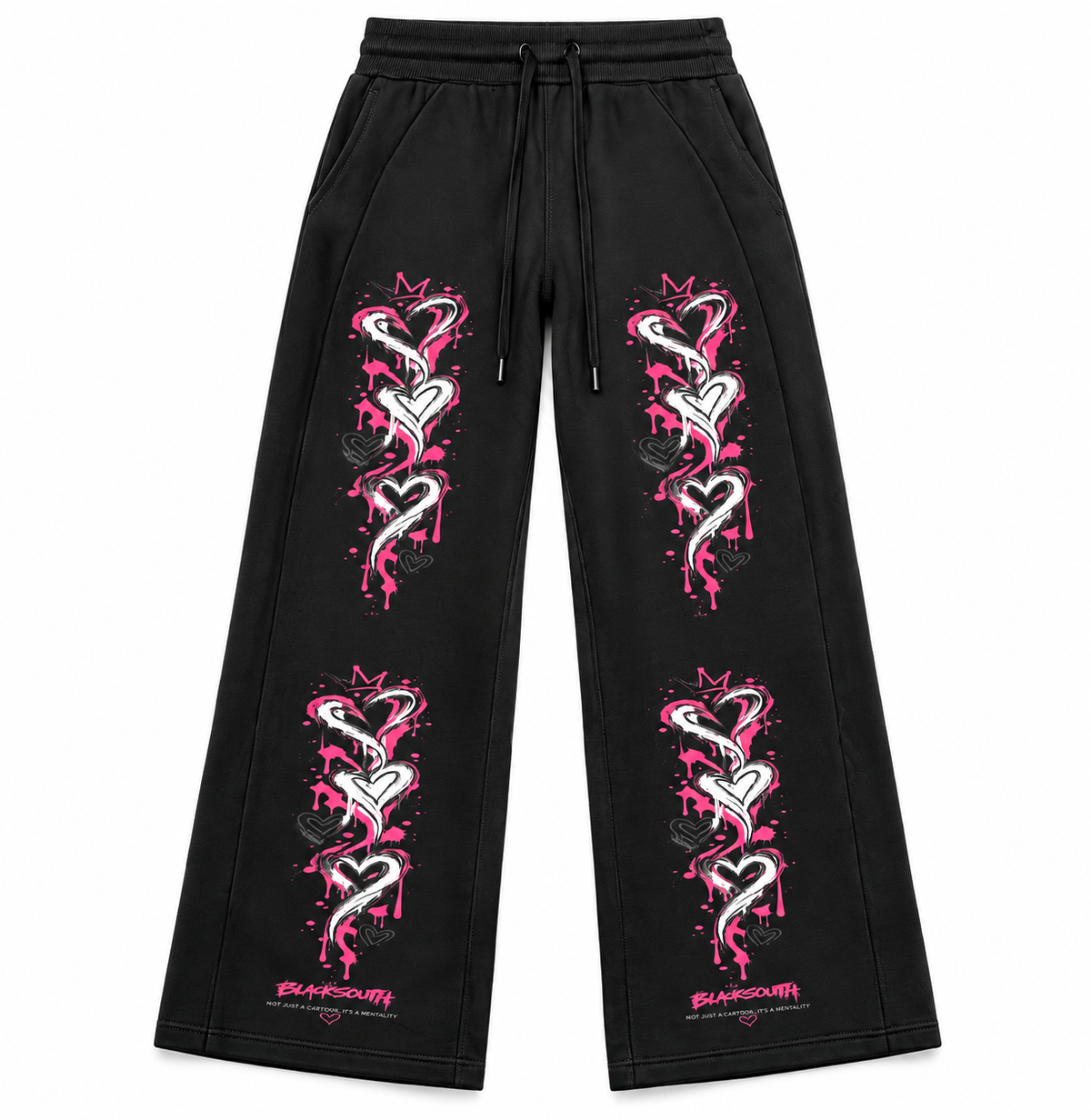 Beesmoove BlackSouth  HEARTBREAK WIDE-LEG PANTS