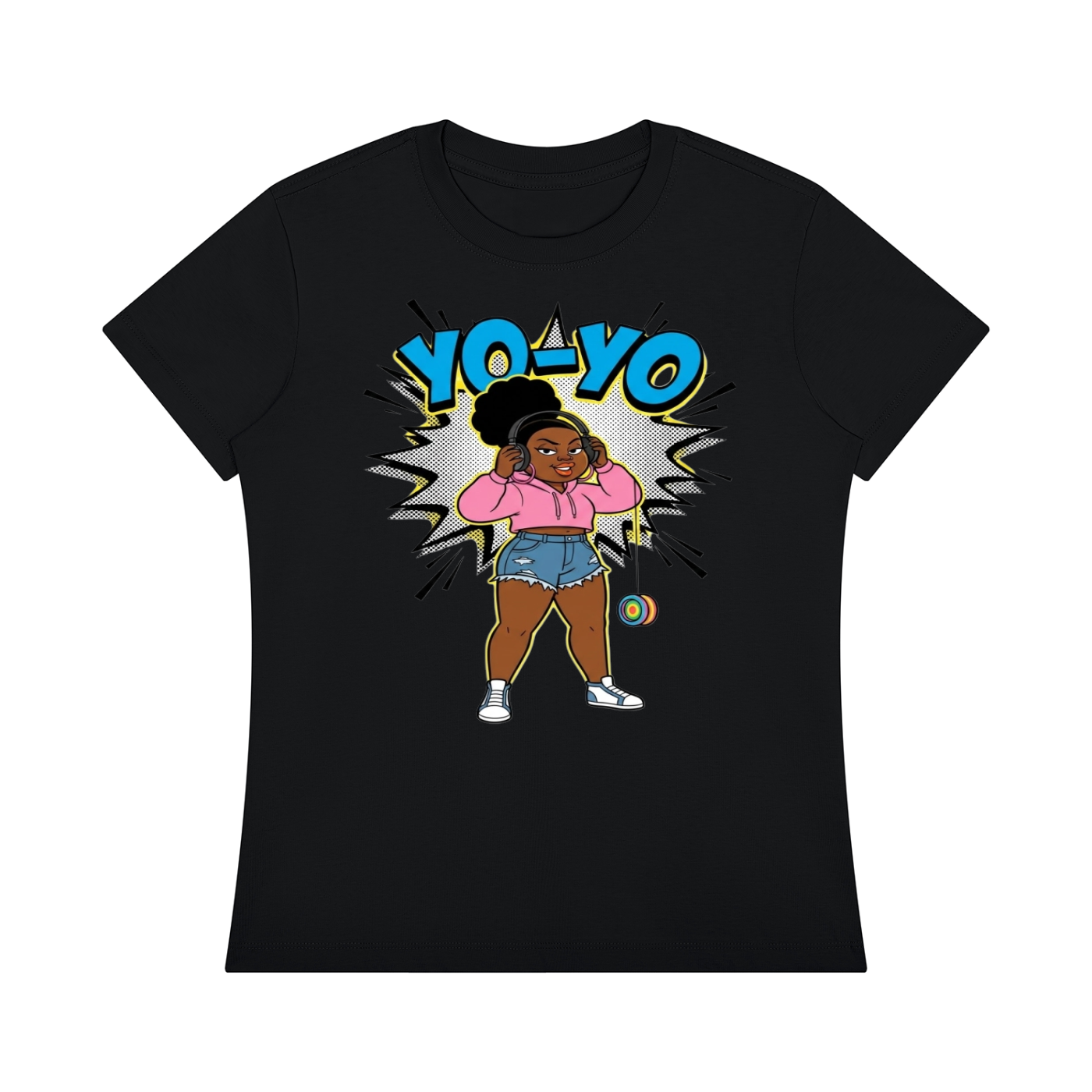 Beesmoove Blacksouth YO-YO Women's Regular Fit Crewneck T-Shirt