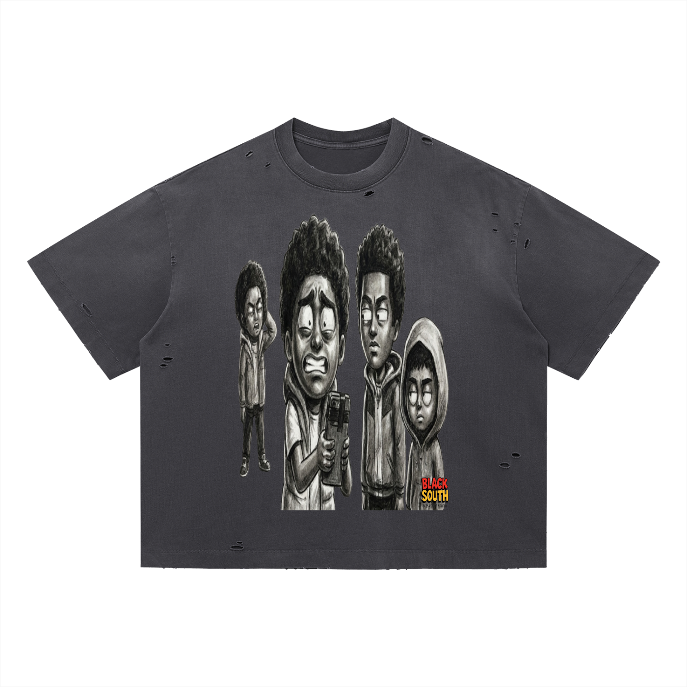 BEESMOOVE BLACKSOUTH: Raw Edition Boxy Oversized T-Shirt