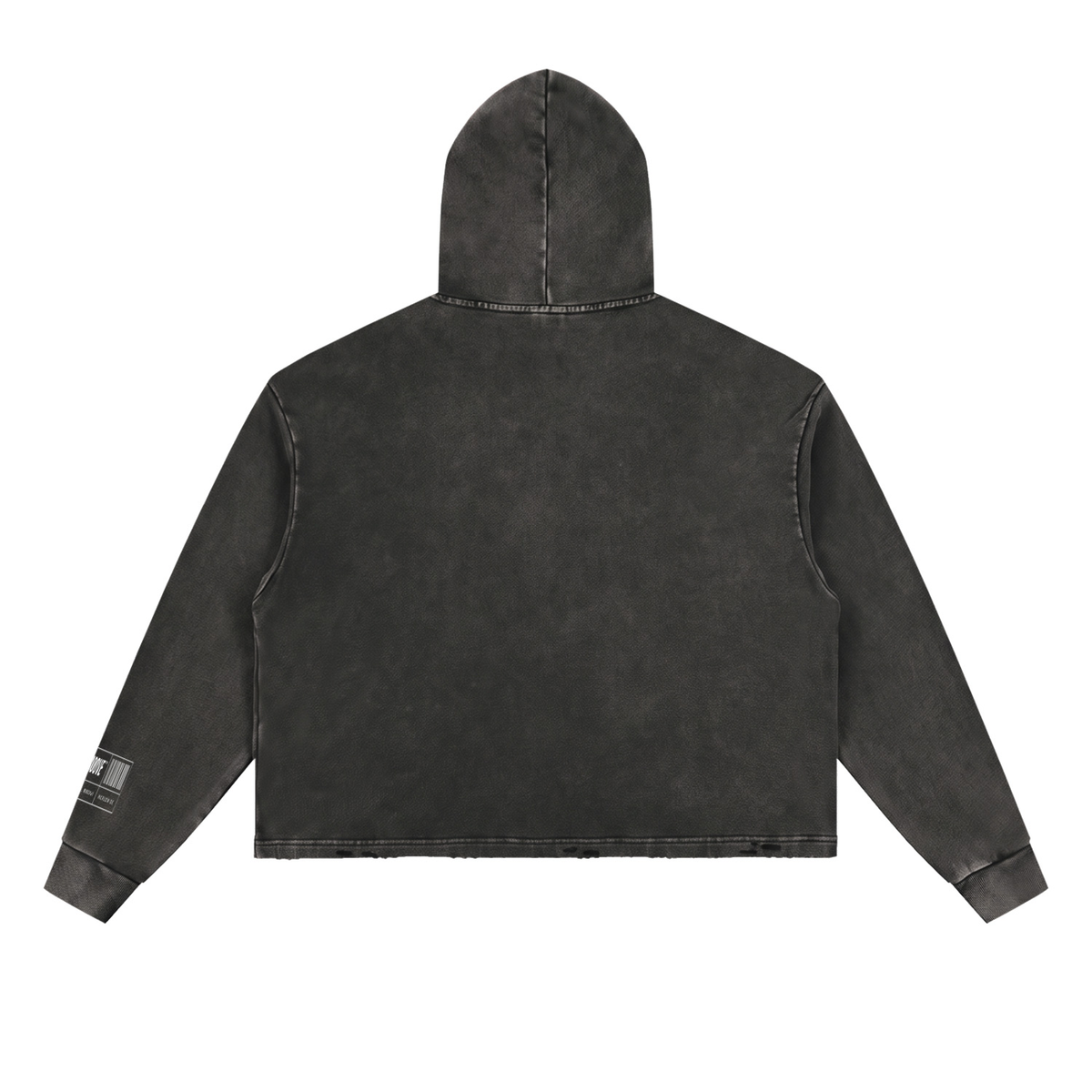 Vintage Washed Frayed-Hem Hoodie