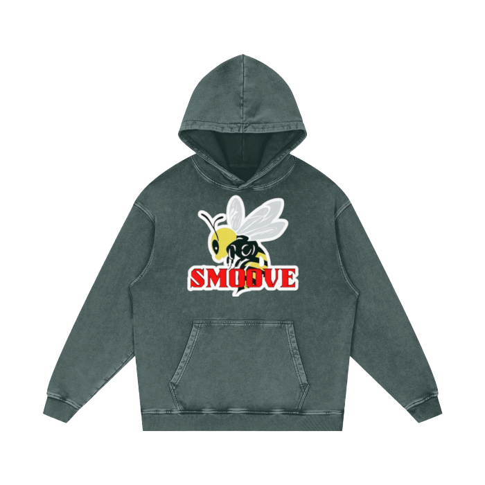 Beesmoove logo 2024 Acid Wash Oversize Hoodie - Beesmoove Beesmoove Beesmoove logo 2024 Acid Wash Oversize Hoodie  Dark-Green-2XL 70.00