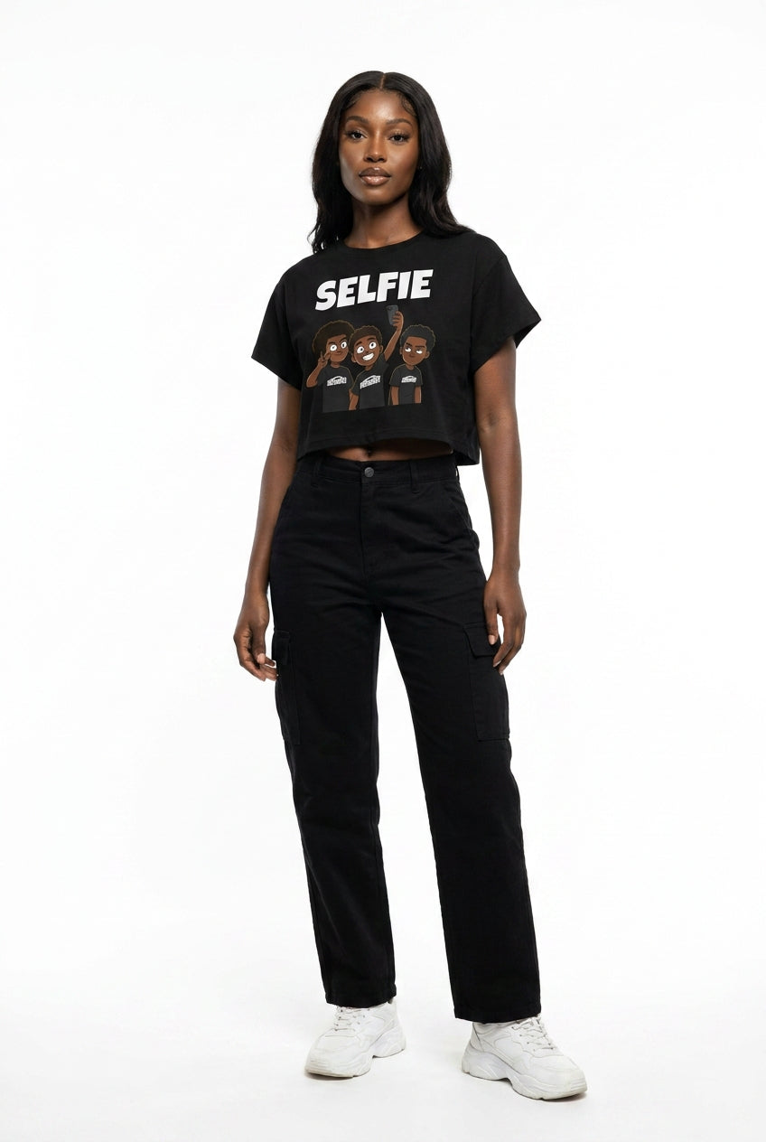 BEESMOOVE BlackSouth Selfie Women's Cropped Dolman T-Shirt
