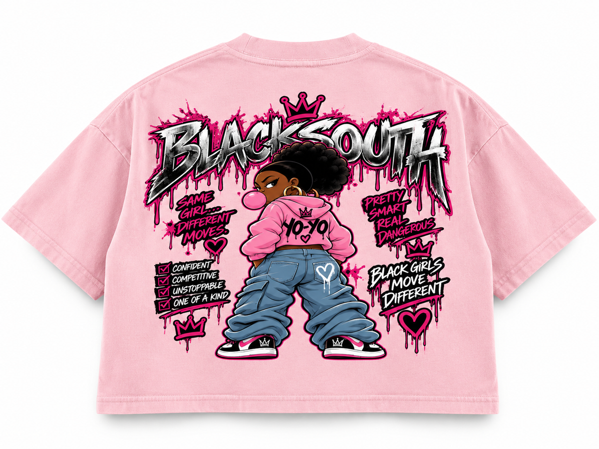 BEESMOOVE × BlackSouth Yo-Yo Back Graphic Crop Tee
