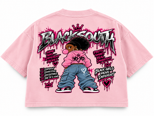 BEESMOOVE × BlackSouth Yo-Yo Back Graphic Crop Tee