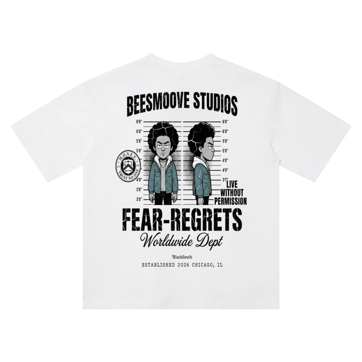 Beesmoove BlackSouth Lamont Fear Regrets T-Shirt