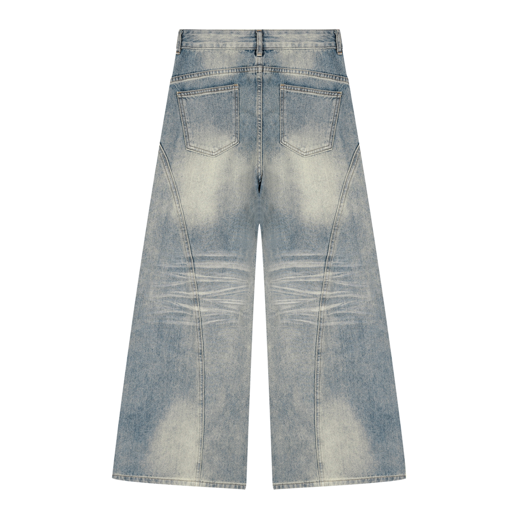 Beesmoove Women’s Vintage Wash Wide Leg Denim Jeans