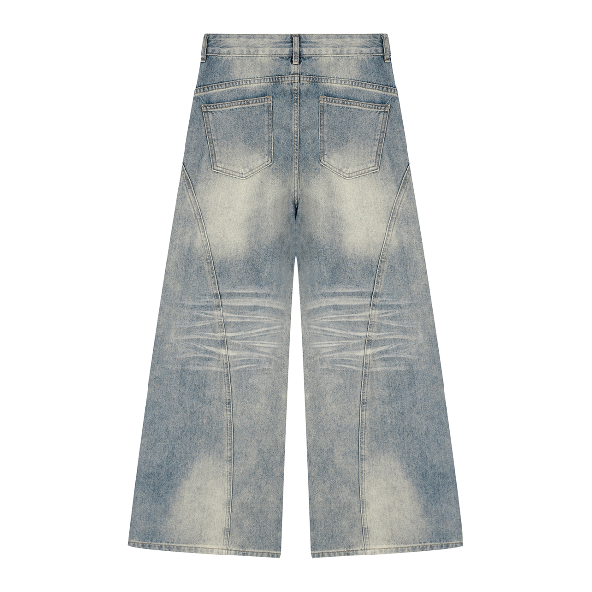Beesmoove Women’s Vintage Wash Wide Leg Denim Jeans
