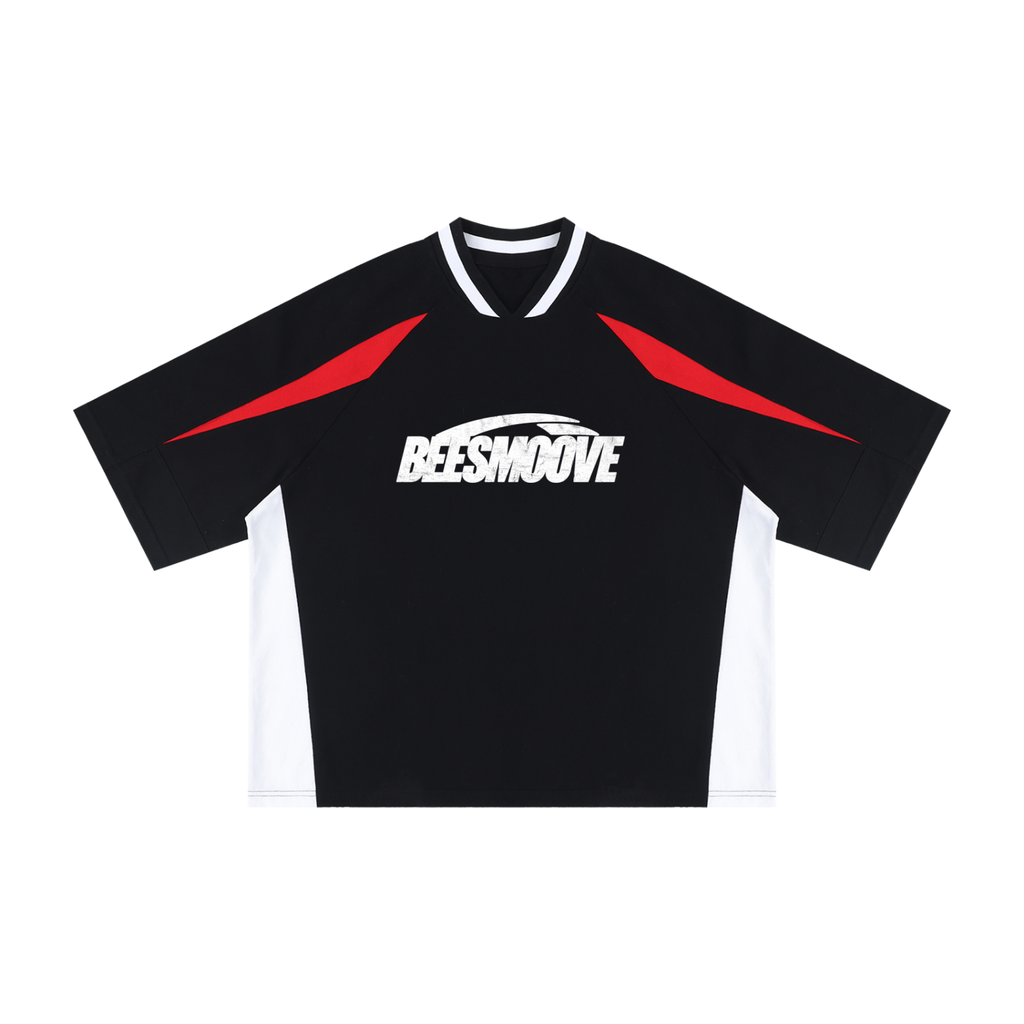 Beesmoove Oversized Color Block V-Neck T-Shirt