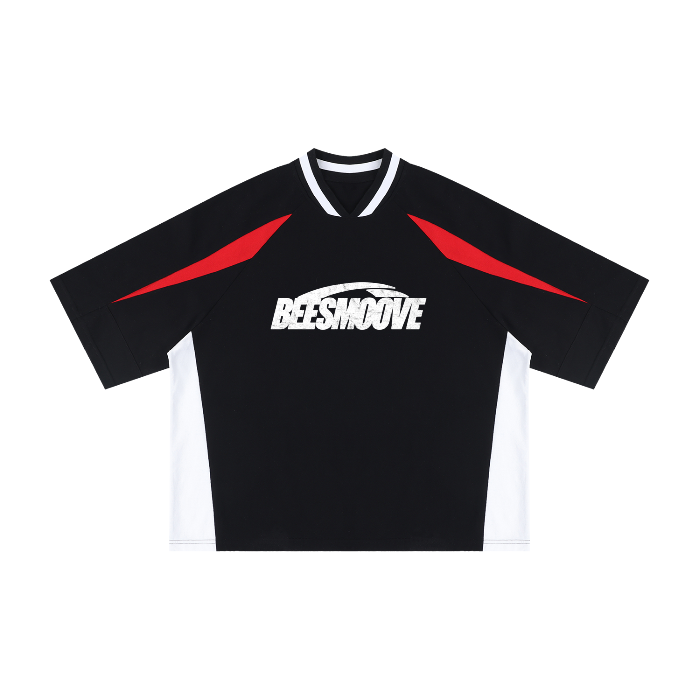 Beesmoove Oversized Color Block V-Neck T-Shirt