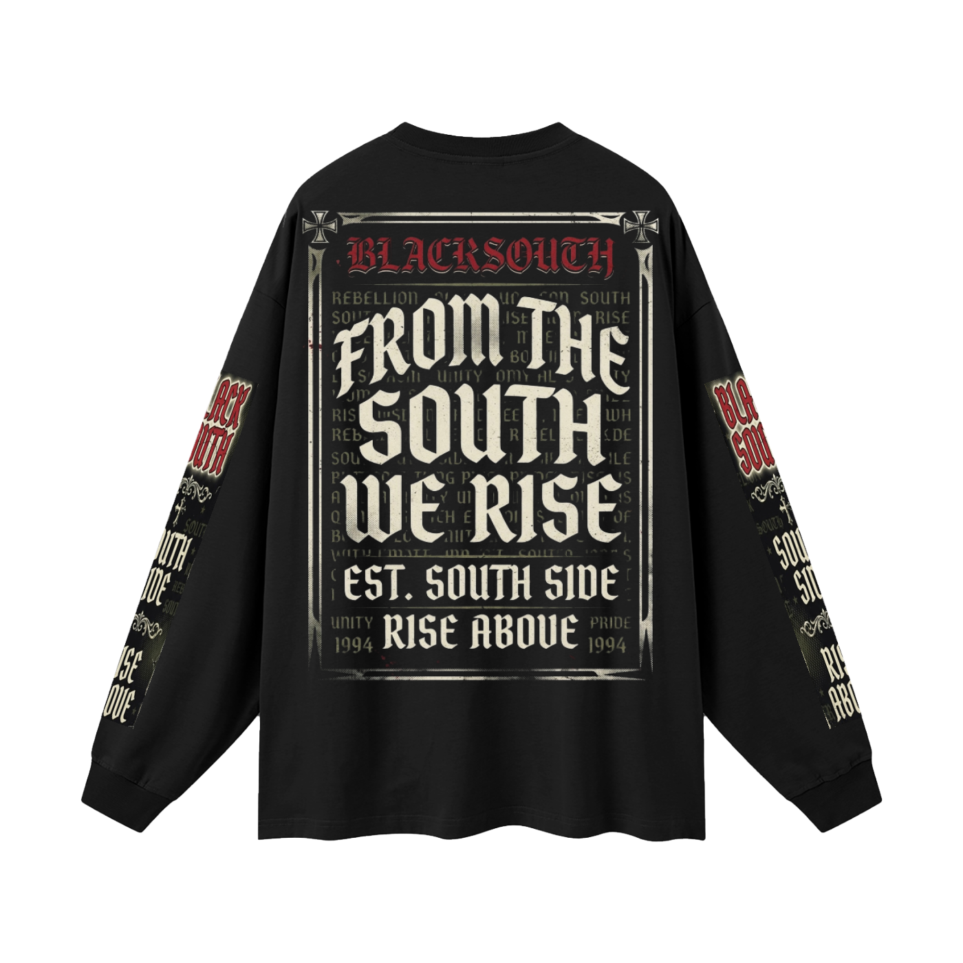 BEESMOOVE BlackSouth FROM THE SOUTH WE RISE Long Sleeve T-Shirt