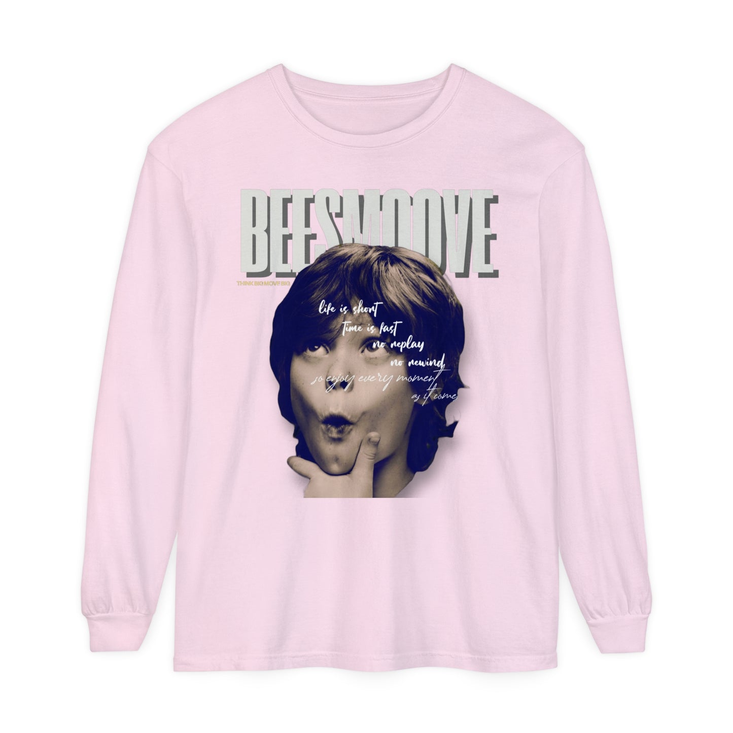 Beesmoove Moments Unreplayed Garment-dyed Long Sleeve T-Shirt - Beesmoove 40.92 Beesmoove Blossom-3XL