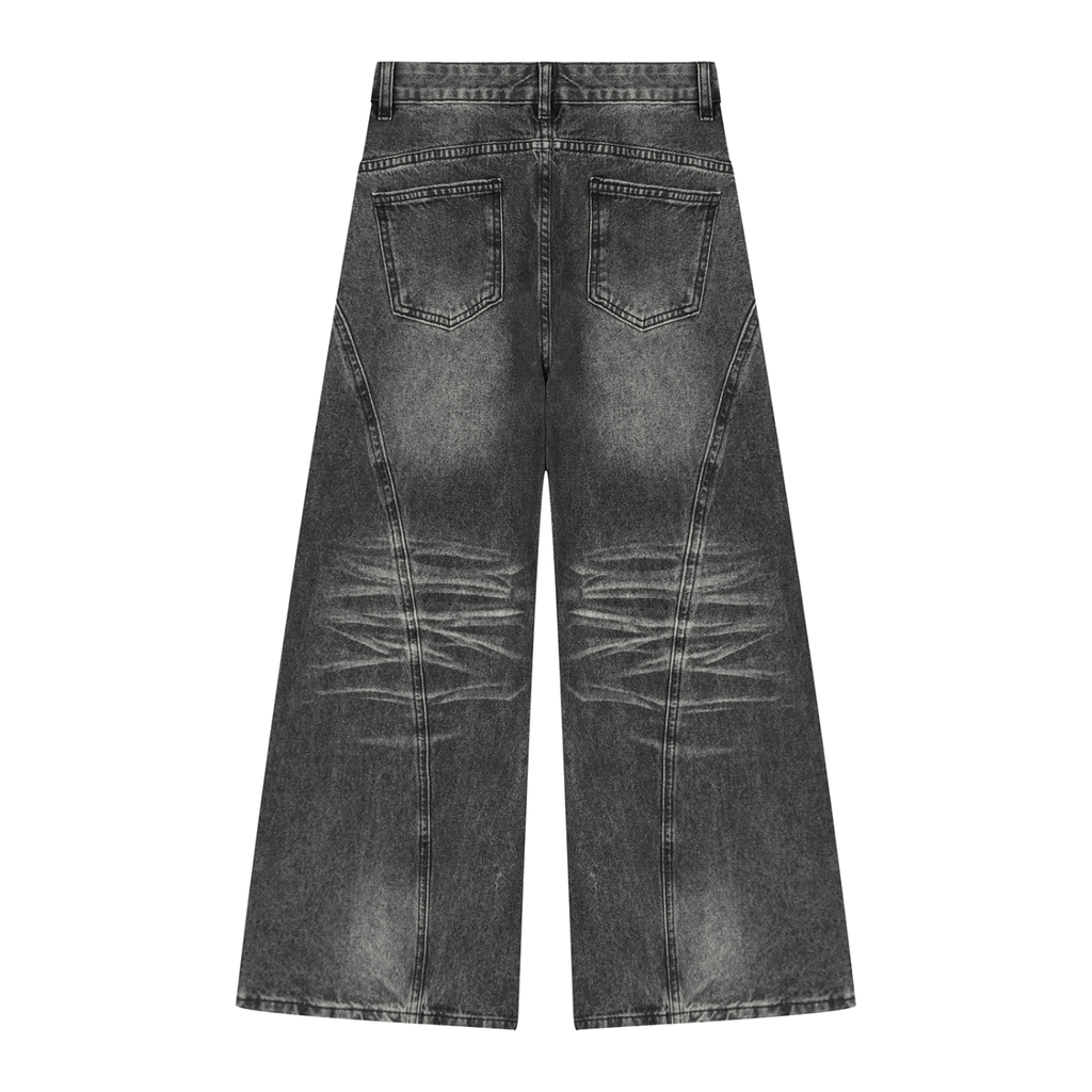 Beesmoove Women’s Vintage Wash Wide Leg Denim Jeans